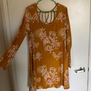 Mini floral orange dress